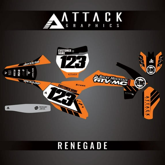 Attack Graphics Custom Renegade Complete Bike Graphics Kit for KTM 65 SX 2020