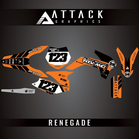 Attack Graphics Custom Renegade Complete Bike Graphics Kit for KTM 85 SX 17/14 2016