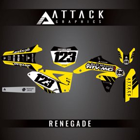 Attack Graphics Custom Renegade Complete Bike Graphics Kit for Suzuki RMZ250 2013