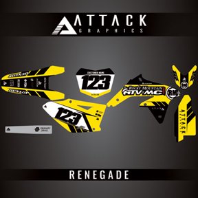 Attack Graphics Custom Renegade Complete Bike Graphics Kit for Suzuki RMZ450 2009
