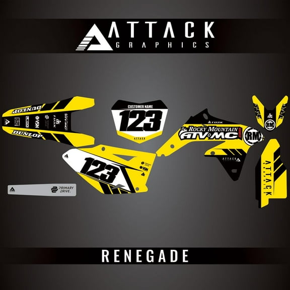Attack Graphics Custom Renegade Complete Bike Graphics Kit for Suzuki RMZ450 2016