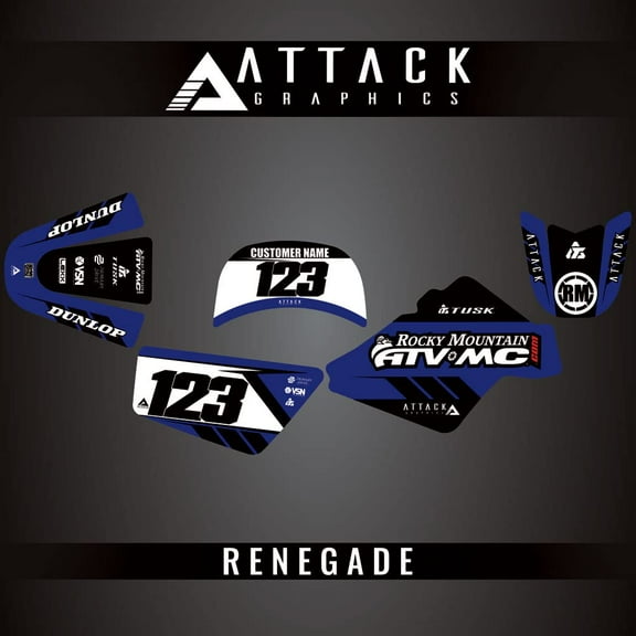 Attack Graphics Custom Renegade Complete Bike Graphics Kit for Yamaha PW50 YZinger 2004