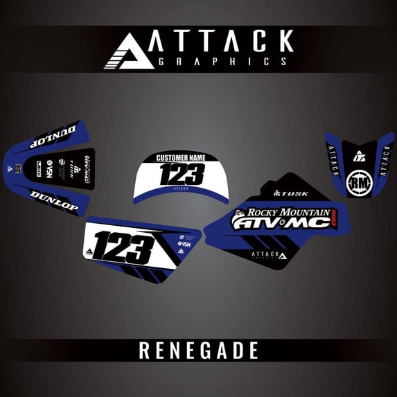 Attack Graphics Custom Renegade Complete Bike Graphics Kit for Yamaha PW50 YZinger 2006