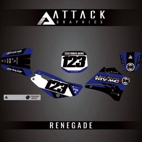 Attack Graphics Custom Renegade Complete Bike Graphics Kit for Yamaha TTR125 2004