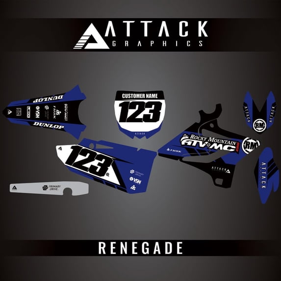 Attack Graphics Custom Renegade Complete Bike Graphics Kit for Yamaha YZ250X 2020