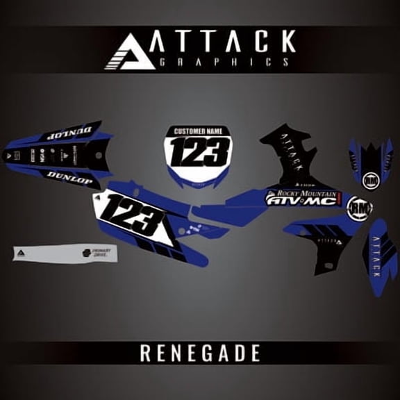 Attack Graphics Custom Renegade Complete Bike Graphics Kit for Yamaha YZ450F 2022