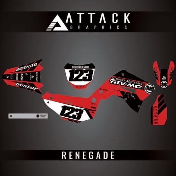 Attack Graphics Custom Renegade Complete Bike Restyle Graphics Kit Polisport MX Restyling Kit for Honda CR250R 2005