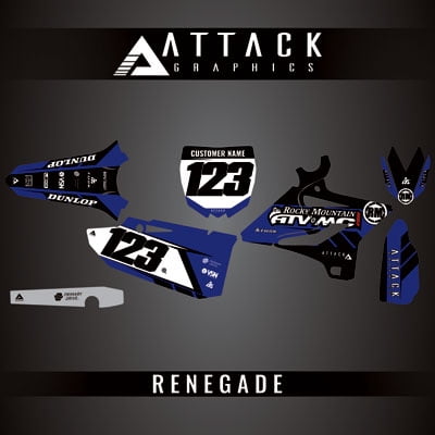 Attack Graphics Custom Renegade Complete Bike Restyle Graphics Kit Compatible with Polisport MX Restyling Kit for Yamaha YZ250 2015