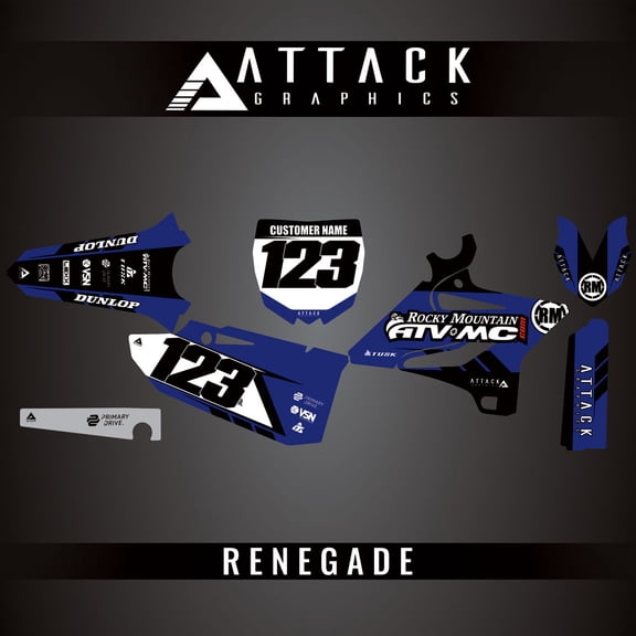 Attack Graphics Custom Renegade Complete Bike Restyle Graphics Kit Compatible with Polisport MX Restyling Kit