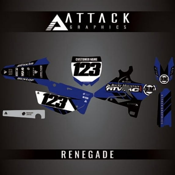 Attack Graphics Custom Renegade Complete Bike Restyle Graphics Kit UFO Restyle Plastic Kit for Yamaha YZ125 2004