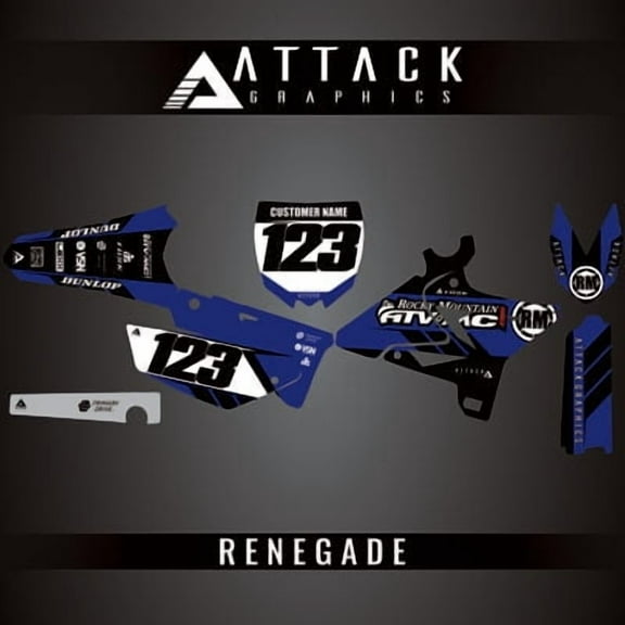 Attack Graphics Custom Renegade Complete Bike Restyle Graphics Kit UFO Restyle Plastic Kit for Yamaha YZ125 2008