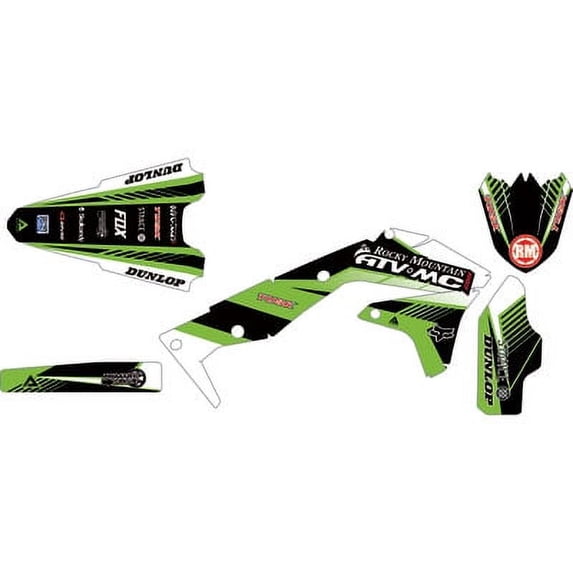 Attack Graphics Custom Turbine Full Trim Kit KX Green/Black for Kawasaki KX85 2001-2018