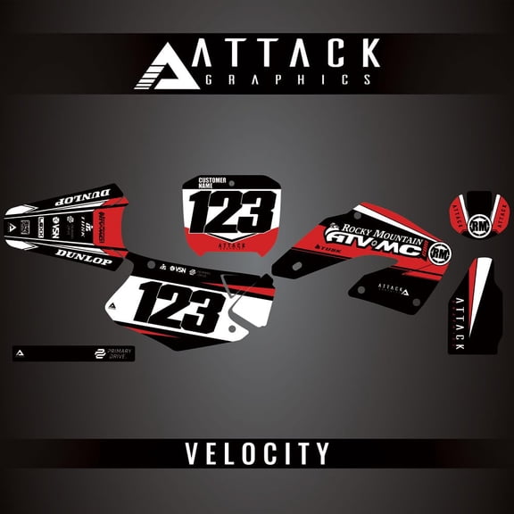Attack Graphics Custom Velocity Complete Bike Graphics Kit for Honda CR125R 2001
