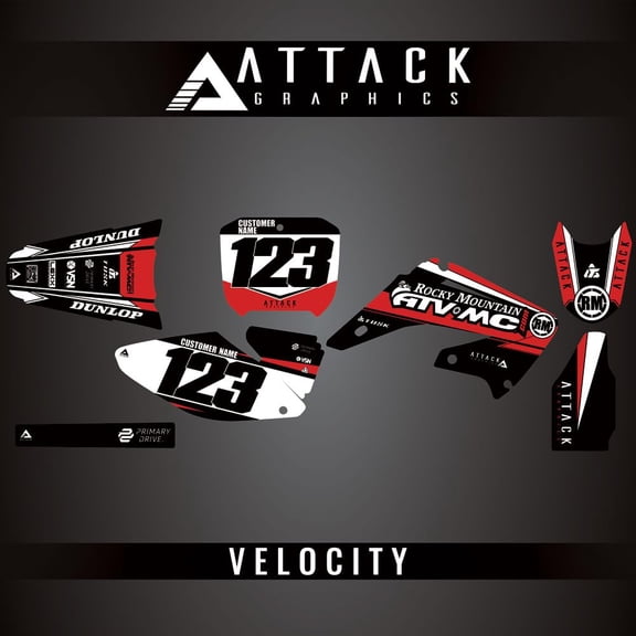 Attack Graphics Custom Velocity Complete Bike Graphics Kit for Honda CR125R 2002