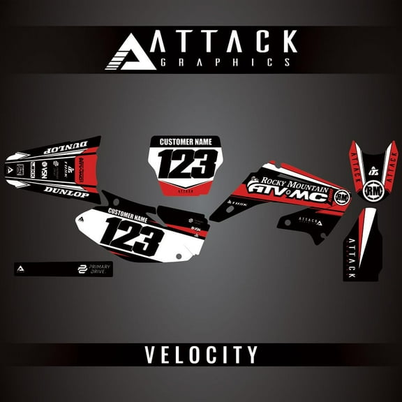 Attack Graphics Custom Velocity Complete Bike Graphics Kit for Honda CR250R 2007