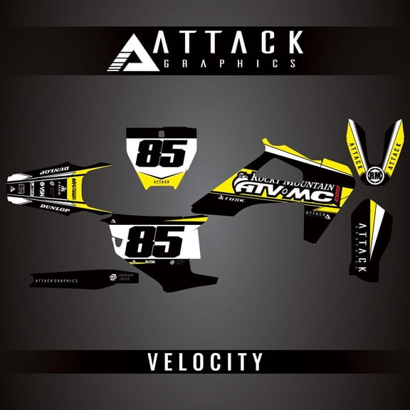 Attack Graphics Custom Velocity Complete Bike Graphics Kit for Husqvarna FC 450 Rockstar Edition 2018