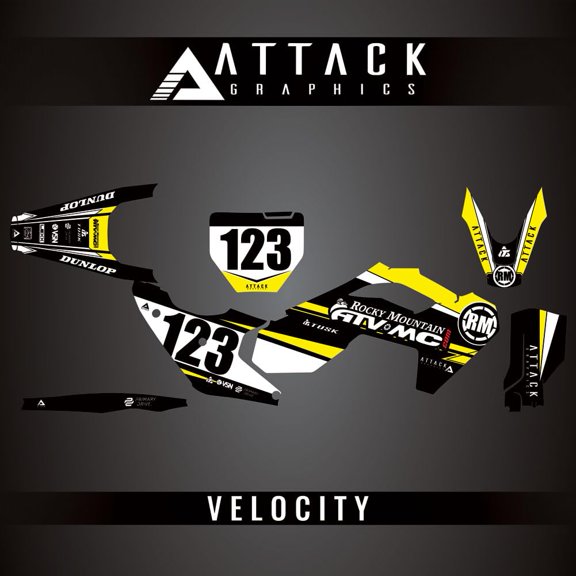 Attack Graphics Custom Velocity Complete Bike Graphics Kit for Husqvarna FC 450 Rockstar Edition 2022