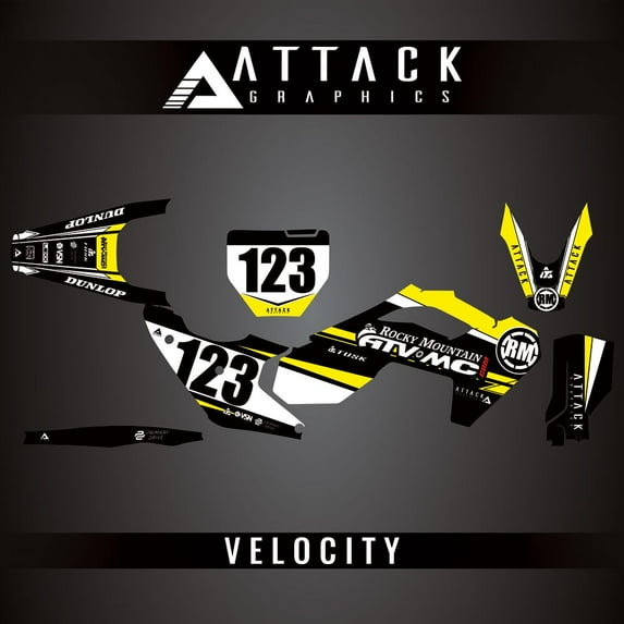 Attack Graphics Custom Velocity Complete Bike Graphics Kit for Husqvarna TC 125 (Fuel Injected) 2023