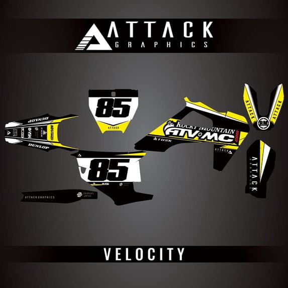Attack Graphics Custom Velocity Complete Bike Graphics Kit for Husqvarna TC 250 2019