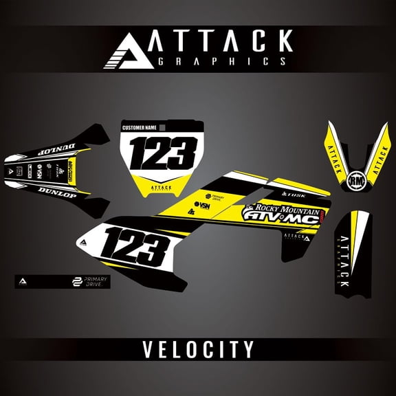 Attack Graphics Custom Velocity Complete Bike Graphics Kit for Husqvarna TC 65 2023
