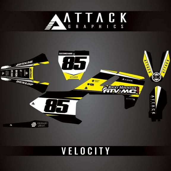 Attack Graphics Custom Velocity Complete Bike Graphics Kit for Husqvarna TC 85 19/16 2018