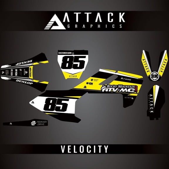 Attack Graphics Custom Velocity Complete Bike Graphics Kit for Husqvarna TC 85 19/16 2023