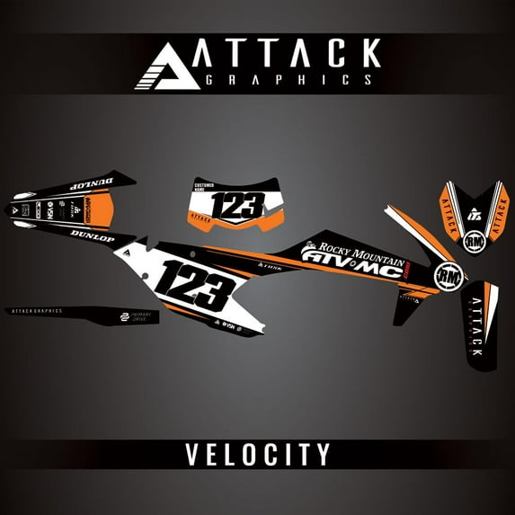 Attack Graphics Custom Velocity Complete Bike Graphics Kit for KTM 250 EXC-F 2019