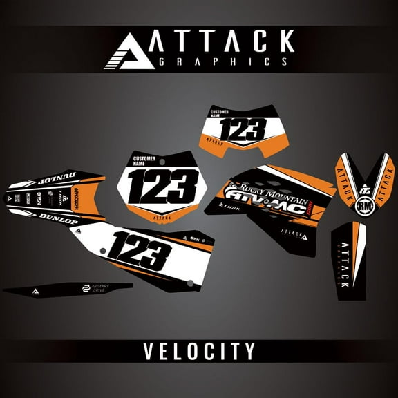 Attack Graphics Custom Velocity Complete Bike Graphics Kit for KTM 250 XCF-W 2009
