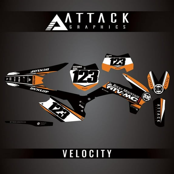 Attack Graphics Custom Velocity Complete Bike Graphics Kit for KTM 300 XC-W (E-Start) 2014