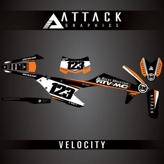 Attack Graphics Custom Velocity Complete Bike Graphics Kit for KTM 350 EXC-F 2018