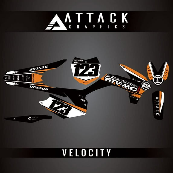 Attack Graphics Custom Velocity Complete Bike Graphics Kit for KTM 450 XC-F 2015