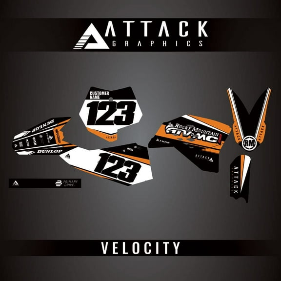 Attack Graphics Custom Velocity Complete Bike Graphics Kit for KTM 50 SX Mini 2011