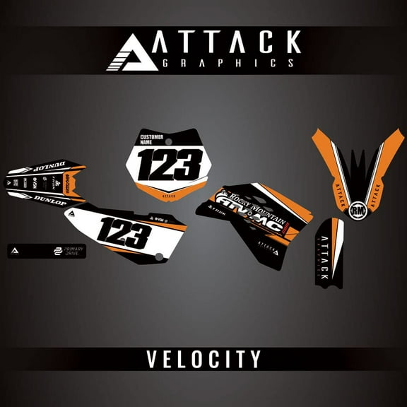 Attack Graphics Custom Velocity Complete Bike Graphics Kit for KTM 65 SX 2014