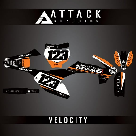 Attack Graphics Custom Velocity Complete Bike Graphics Kit for KTM 65 SX 2018