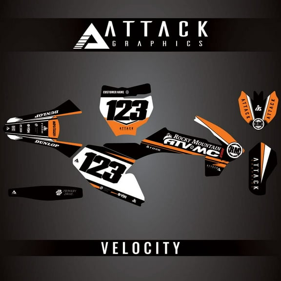 Attack Graphics Custom Velocity Complete Bike Graphics Kit for KTM 65 SX 2020