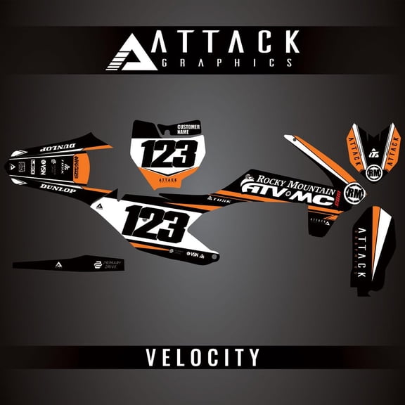 Attack Graphics Custom Velocity Complete Bike Graphics Kit for KTM 85 SX 19/16 2023