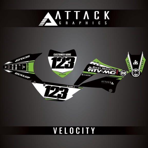 Attack Graphics Custom Velocity Complete Bike Graphics Kit for Kawasaki KLX110 2017