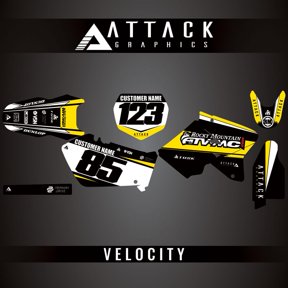 Attack Graphics Custom Velocity Complete Bike Graphics Kit for Suzuki RM125 2004