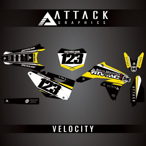 Attack Graphics Custom Velocity Complete Bike Graphics Kit for Suzuki RMZ250 2011