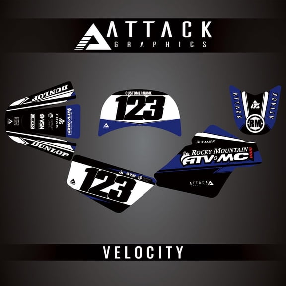 Attack Graphics Custom Velocity Complete Bike Graphics Kit for Yamaha PW50 YZinger 1998