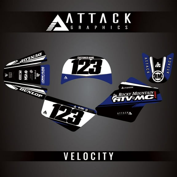 Attack Graphics Custom Velocity Complete Bike Graphics Kit for Yamaha PW50 YZinger 2000