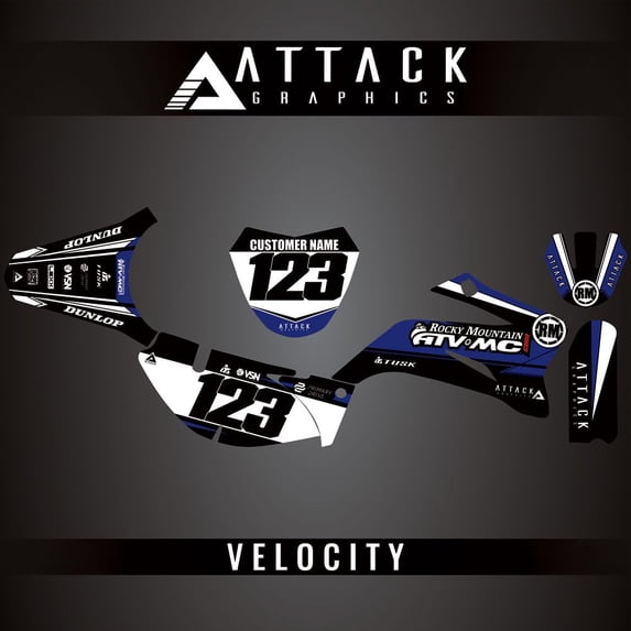 Attack Graphics Custom Velocity Complete Bike Graphics Kit for Yamaha TTR 110E 2012