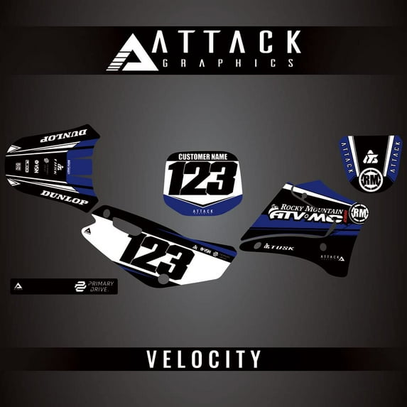 Attack Graphics Custom Velocity Complete Bike Graphics Kit for Yamaha TTR125L 2005