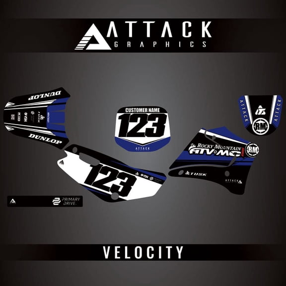 Attack Graphics Custom Velocity Complete Bike Graphics Kit for Yamaha TTR125L 2005