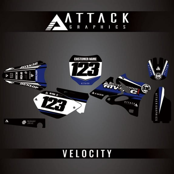 Attack Graphics Custom Velocity Complete Bike Graphics Kit for Yamaha YZ250 2005