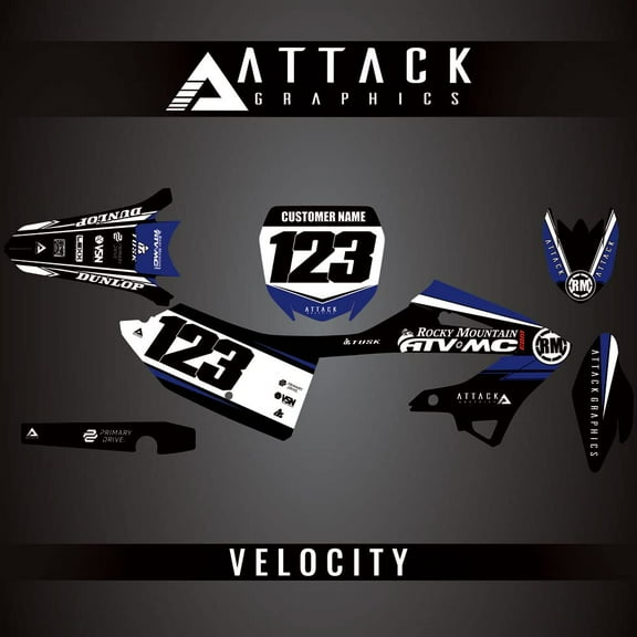 Attack Graphics Custom Velocity Complete Bike Graphics Kit for Yamaha YZ250 Monster Energy Yamaha Racing Edition 2023