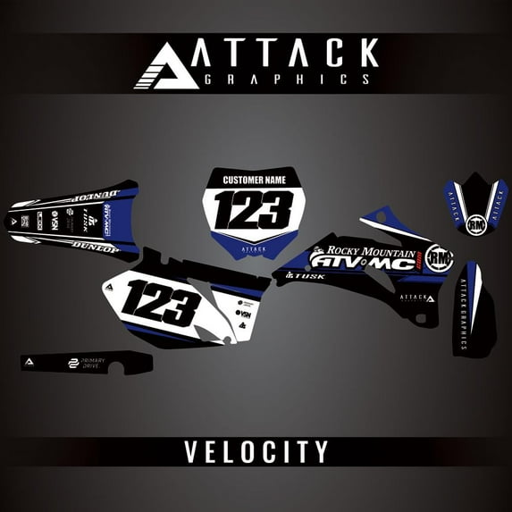 Attack Graphics Custom Velocity Complete Bike Graphics Kit for Yamaha YZ450F 2006