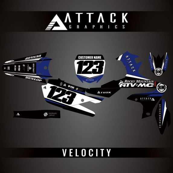 Attack Graphics Custom Velocity Complete Bike Graphics Kit for Yamaha YZ450F 2018