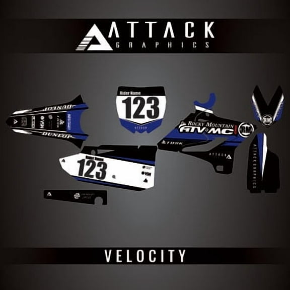 Attack Graphics Custom Velocity Complete Bike Restyle Graphics Kit Compatible with Polisport MX Restyling Kit for Yamaha YZ125 2005