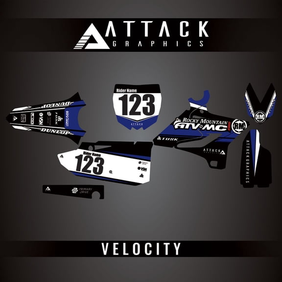 Attack Graphics Custom Velocity Complete Bike Restyle Graphics Kit Compatible with Polisport MX Restyling Kit